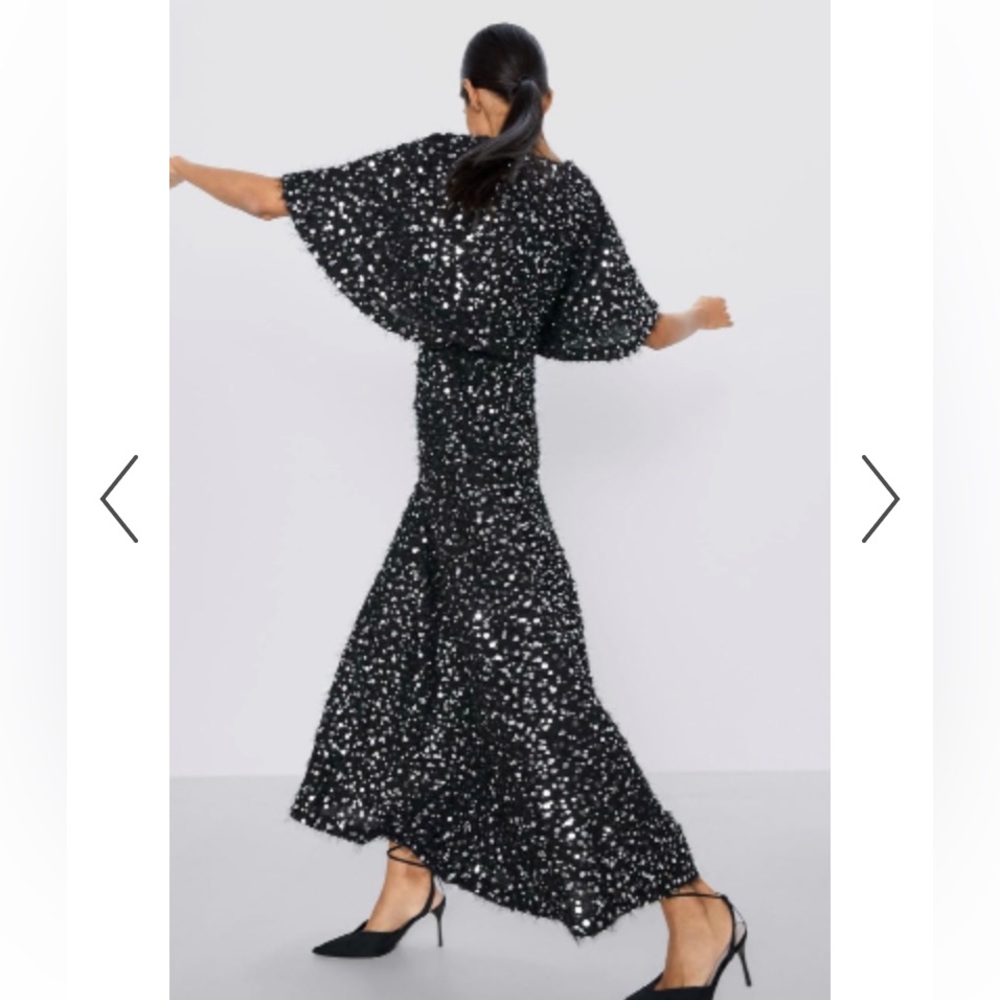 ZARA limited edition Zara sequin party dress Butterfly sleeves